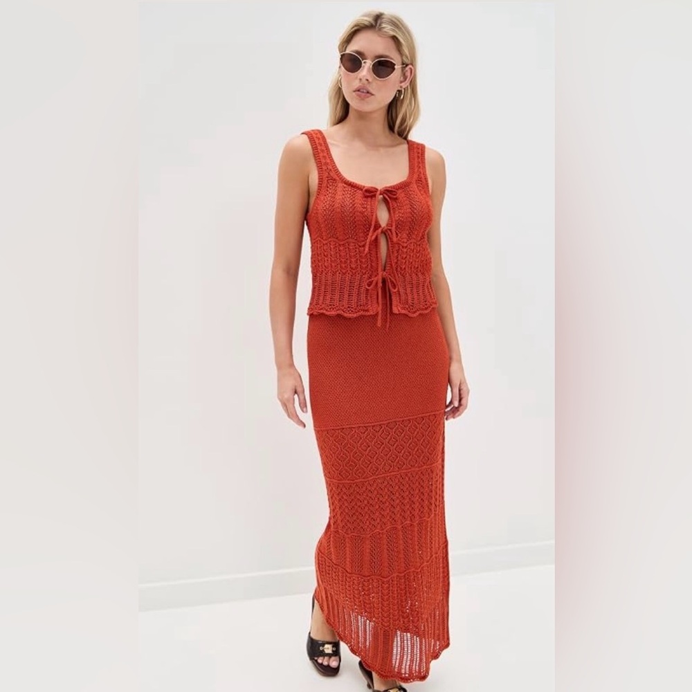 Madewell Pointelle Stitch Maxi Skirt & Sweater Tank Set